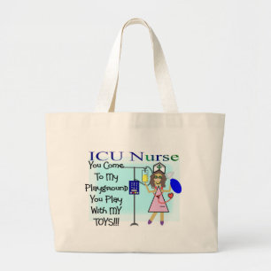 Bolsa Tote Grande enfermeira do icu você vem a minha sacola do camp