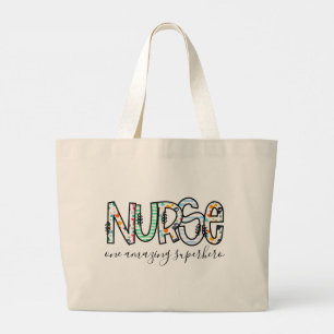 Bolsa Tote Grande Enfermeira Um Super Herói Incrível Típica Moder