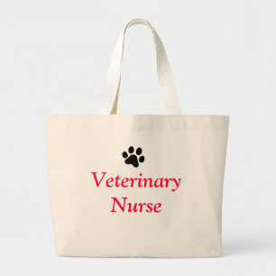 Bolsa Tote Grande Enfermeira veterinária com impressão preto da pa