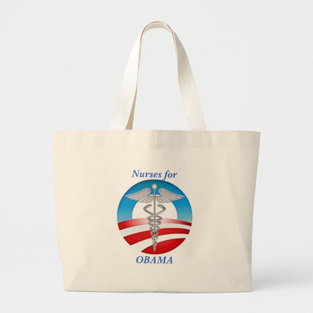 Bolsa Tote Grande Enfermeiras para OBAMA (Frente)
