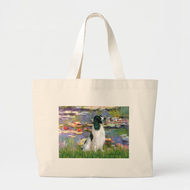 Bolsa Tote Grande English Springer 7 - Lírios 2 (Frente)