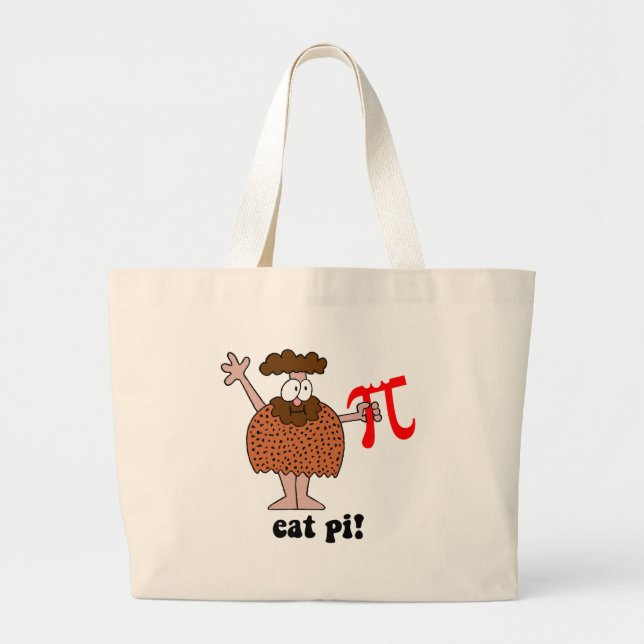 Bolsa Tote Grande Engraçado coma a matemática do pi (Frente)