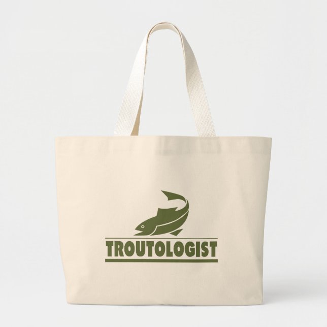 Bolsa Tote Grande Engraçado Pesca de Trutas (Frente)