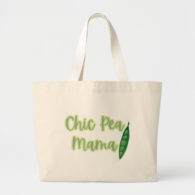Bolsa Tote Grande Engraçado Vegan Chic Pea Mama Mulheres (Frente)