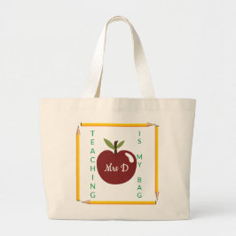 Bolsa Tote Grande "ENSINAR É O MEU SACO" Canvas