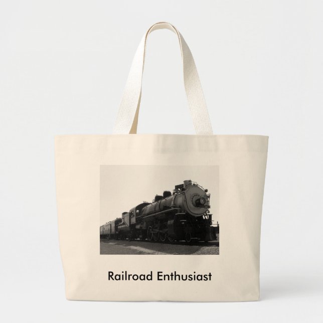 Bolsa Tote Grande Entusiasta da estrada de ferro (Frente)