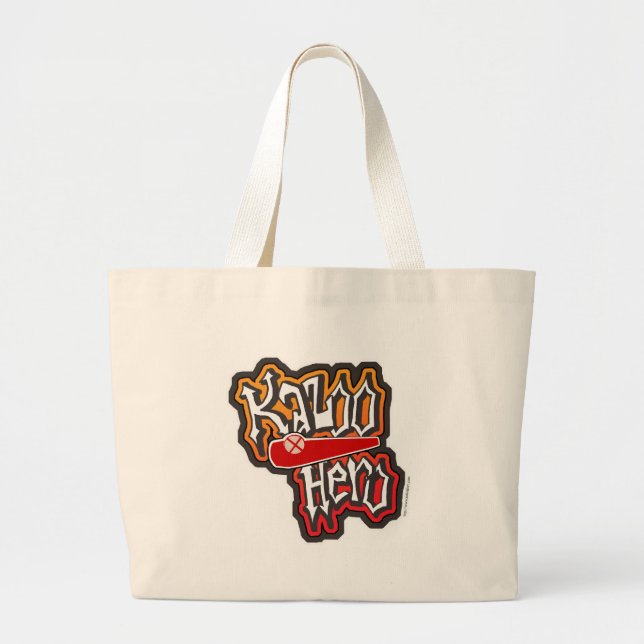 Bolsa Tote Grande Epic Kazoo Hero Engraçado Música Cartoon (Frente)