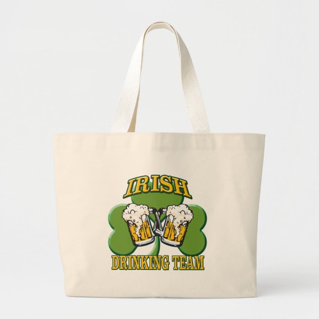 Bolsa Tote Grande Equipe de Bebendo irlandesa (Frente)