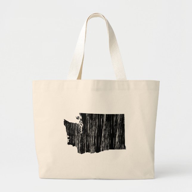 Bolsa Tote Grande Esboço afligido do estado de Washington (Frente)
