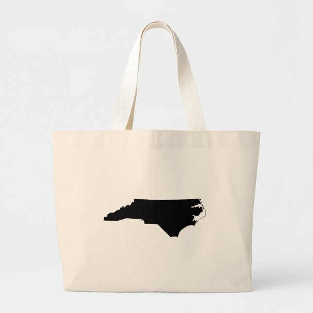 Bolsa Tote Grande Esboço do estado de North Carolina (Frente)