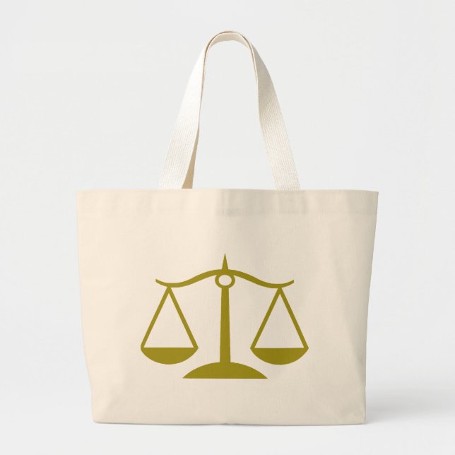 Bolsa Tote Grande Escalas de justiça - ouro (Frente)