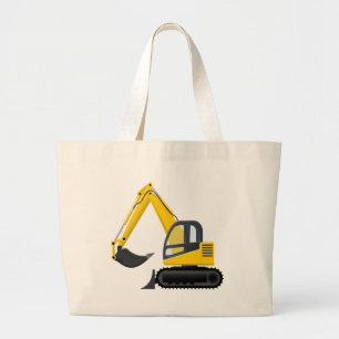 Bolsa Tote Grande Escavador, Design de máquinas de escavação por pon