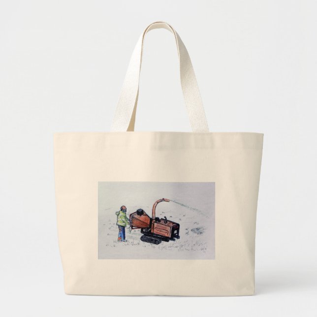Bolsa Tote Grande Escorrega de madeira Timberwolf (Frente)
