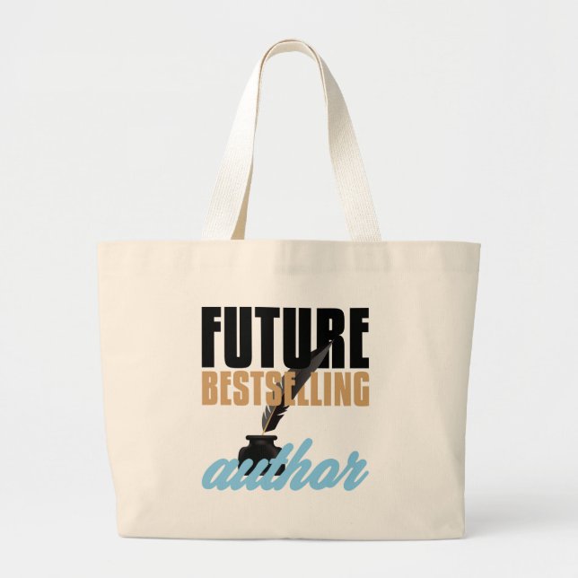 Bolsa Tote Grande Escritor Bestselling futuro do autor do autor (Frente)