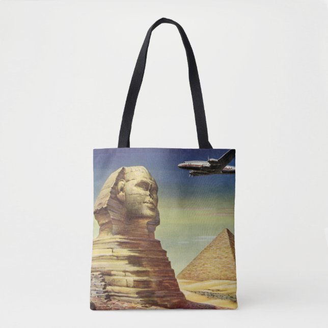 Bolsa Tote Grande Esfinge do Gizé antiga, Pirâmides do Egito (Frente)