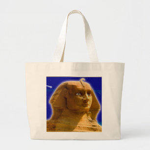 Bolsa Tote Grande Esfinge Egípcio Antigo em Giza Art Design