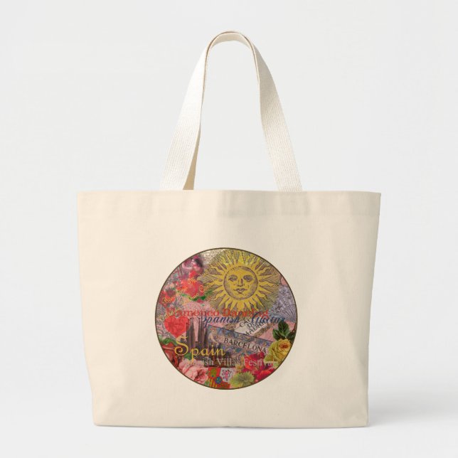 Bolsa Tote Grande Espanha Sunshine Espanha Férias Viagem (Frente)