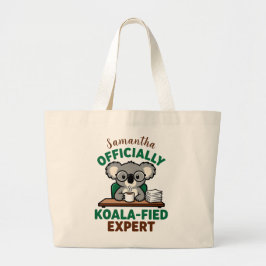 Bolsa Tote Grande Especialista Oficialmente Koala-ificado Piada de C
