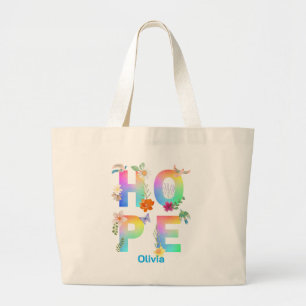 Bolsa Tote Grande Esperança de inspiração motivacional artística pos