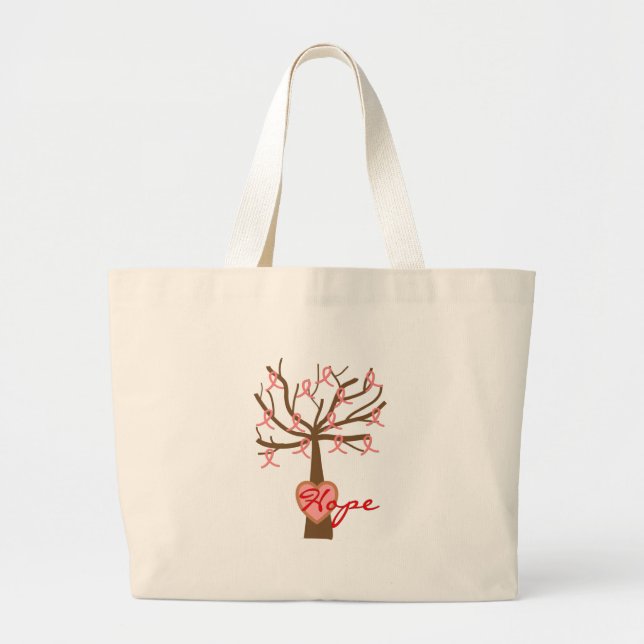 Bolsa Tote Grande "Esperança", presentes da consciência do cancro da (Frente)