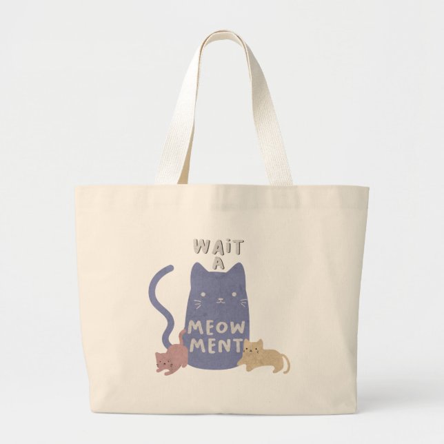 Bolsa Tote Grande Espere um Meow-ment (Frente)