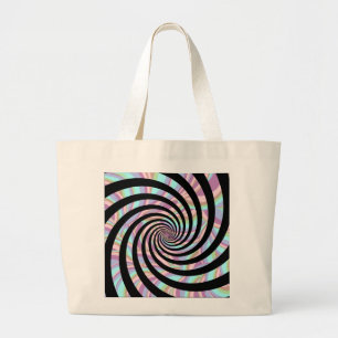 Bolsa Tote Grande Espirais multicolor - preto