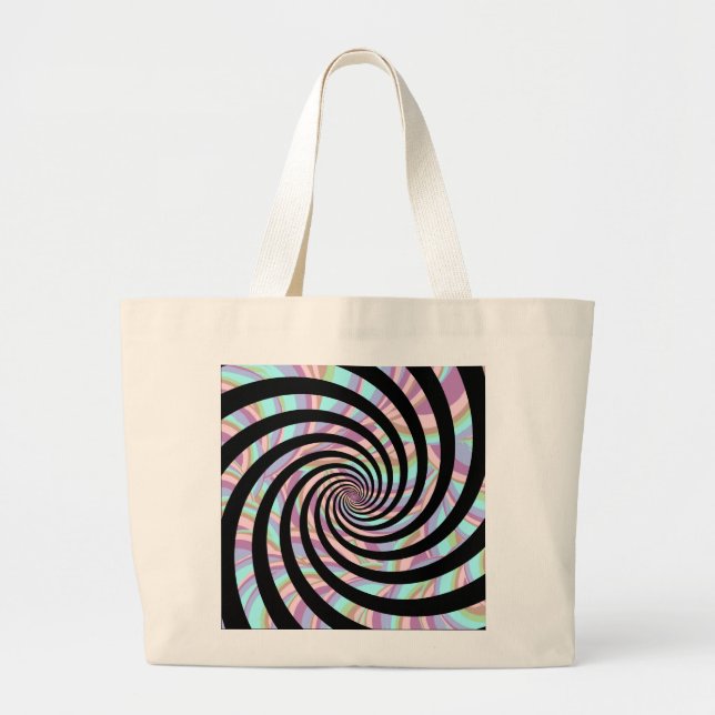 Bolsa Tote Grande Espirais multicolorido - preto (Frente)