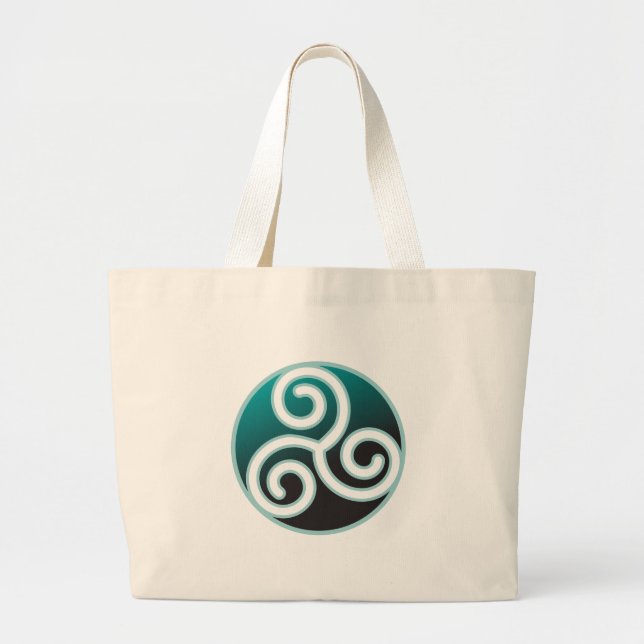 Bolsa Tote Grande Espiral do céltico de Triskele (Frente)