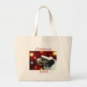 Bolsa Tote Grande Espírito de Natal de Pastor Australiano