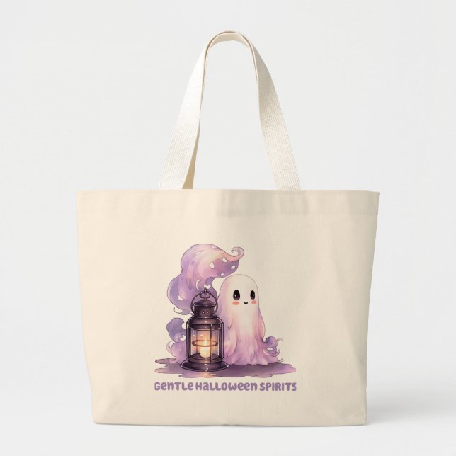 Bolsa Tote Grande Espíritos do Dia das Bruxas (Frente)