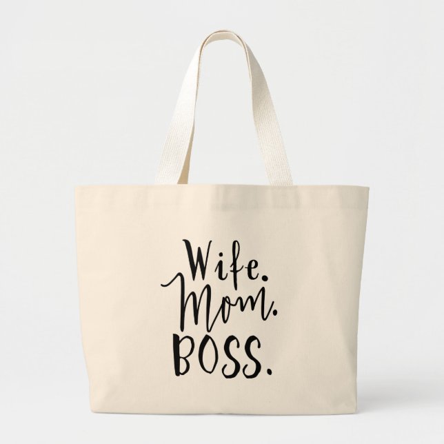 Bolsa Tote Grande Esposa Mãe Chefe Presente (Frente)