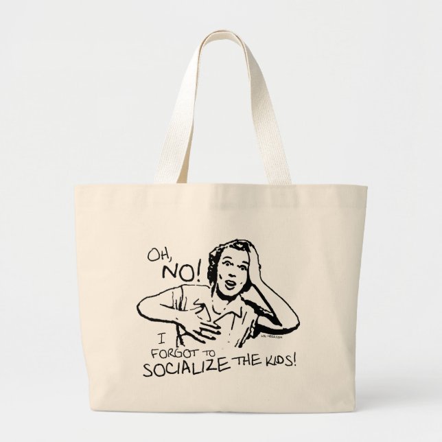 Bolsa Tote Grande Esqueceu a socialização (Frente)