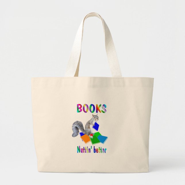 Bolsa Tote Grande Esquilo dos livros (Frente)