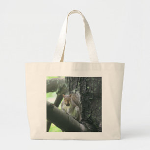 Bolsa Tote Grande Esquilo na sacola animal da arte da árvore