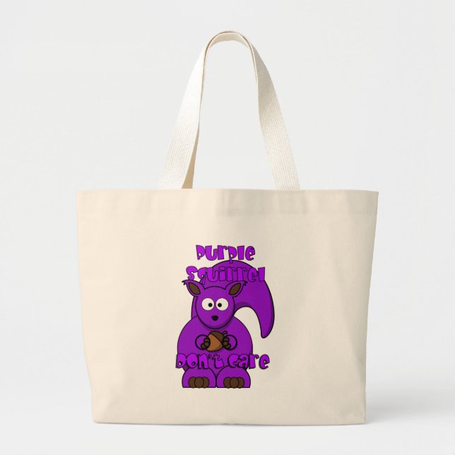 Bolsa Tote Grande Esquilo Roxo Não se importe (Frente)