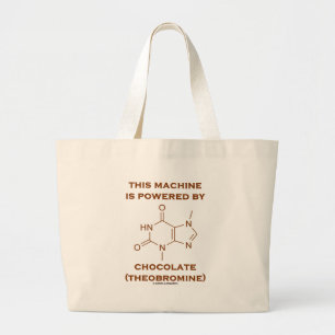 Bolsa Tote Grande Esta máquina é psta pelo chocolate (o Theobromin