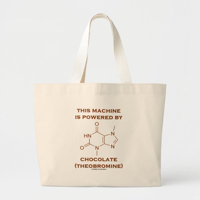 Bolsa Tote Grande Esta máquina é psta pelo chocolate (o Theobromine) (Frente)