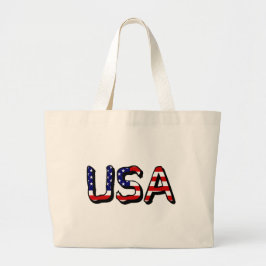Bolsa Tote Grande Estados Unidos sobrepostos no American Flag jtcnt