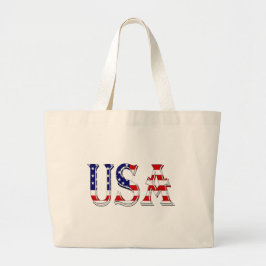 Bolsa Tote Grande Estados Unidos sobrepostos no American Flag jtcnt