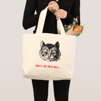 Bolsa Tote Grande Estamos Todos Loucos Aqui - Terra de Maravilhas do