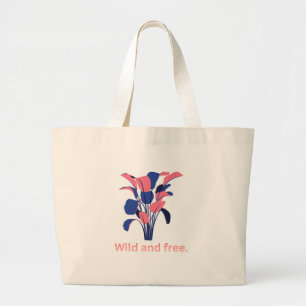 Bolsa Tote Grande Estética Botânica 'Selvagem e Livre'