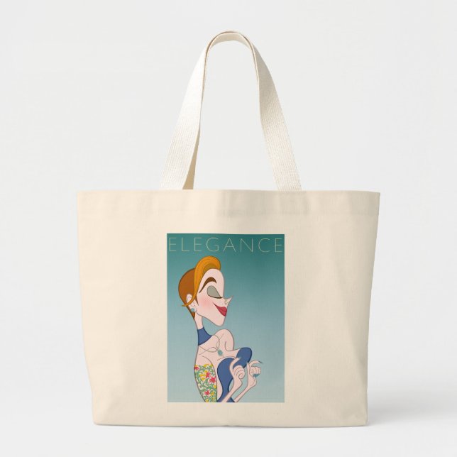 Bolsa Tote Grande Estilo de Cartoon Mulher com Legitimidade (Frente)