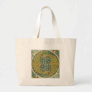 Bolsa Tote Grande Estilo de Nouveau de Arte Arredondada de Peacock