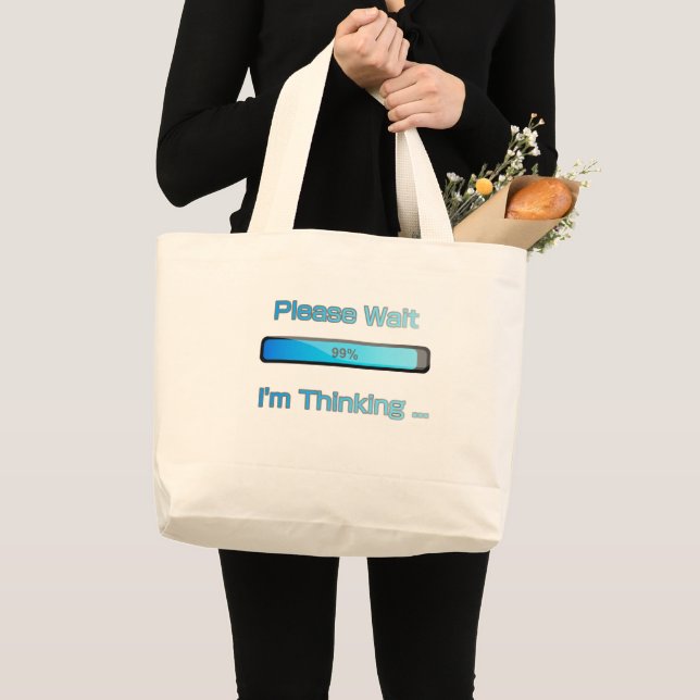 Bolsa Tote Grande Estou pensando no Design do programador do computa (Frente (produto))