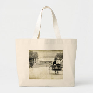 Bolsa Tote Grande Estrada rural do Sepia de dois carrinhos de Amish