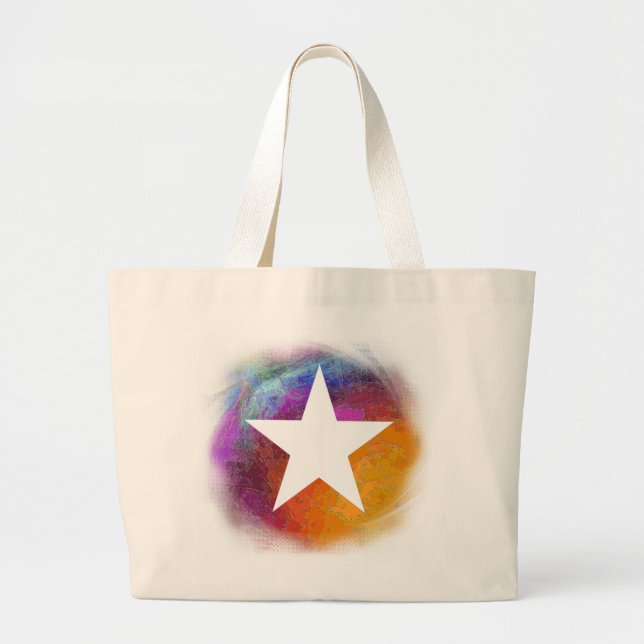 Bolsa Tote Grande Estrela Branca (Frente)