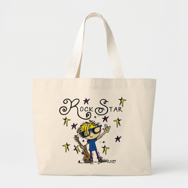 Bolsa Tote Grande Estrela de Rock Loura (Frente)