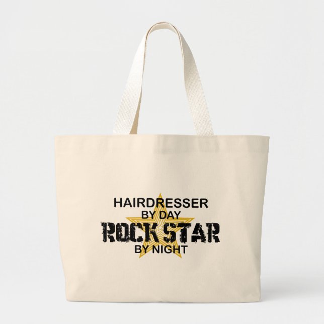 Bolsa Tote Grande Estrela do rock do cabeleireiro em a noite (Frente)