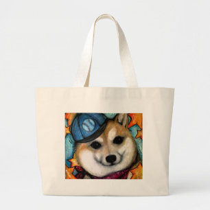 Bolsa Tote Grande Estrela super Shiba Inus