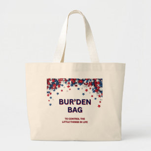 BOLSA TOTE GRANDE ESTRELAS PATRIO'TICAS, ALGODÃO VERMELHO BRANCO AZU